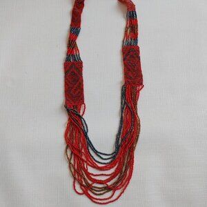 Beautiful 14 Strand Beaded Necklace Bib type Necklace